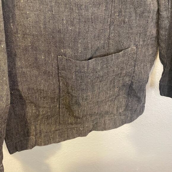 BB Design Jytte Meilvang Gray Pure Linen Button Front Blazer Jacket Size Largeb - Picture 7 of 8